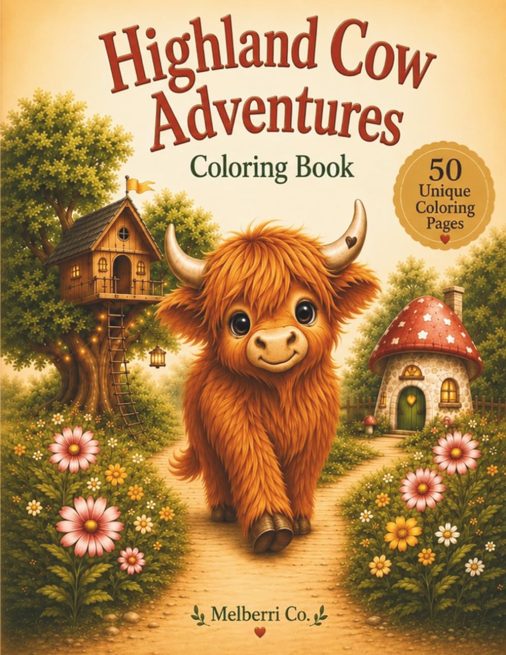 Highland Cow Adventures: Coloring Book
