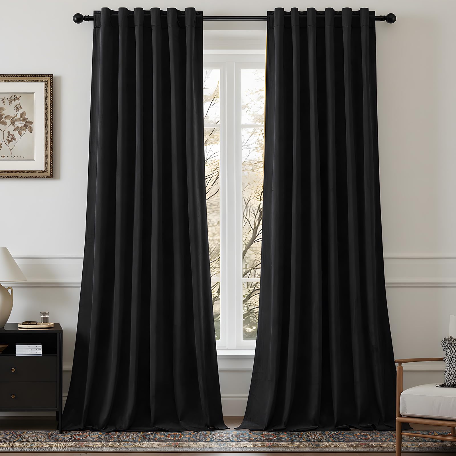 Black Velvet Blackout Curtains