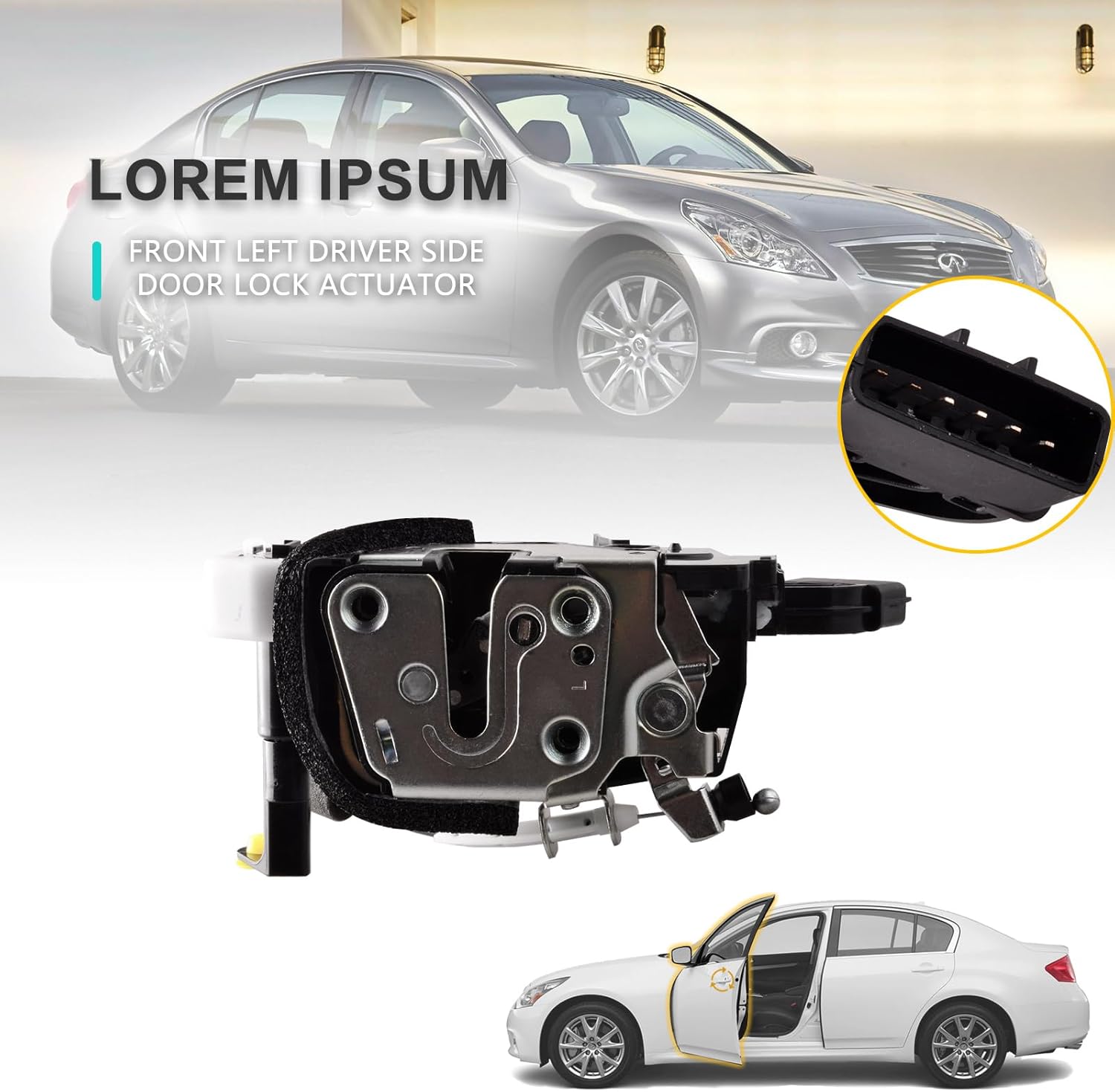 Front Left Driver Side Door Lock Actuator & Remote Control Assembly Compatible for Infiniti G25 G35 G37 Q40 2007-2015 Replace 80501-JK600
