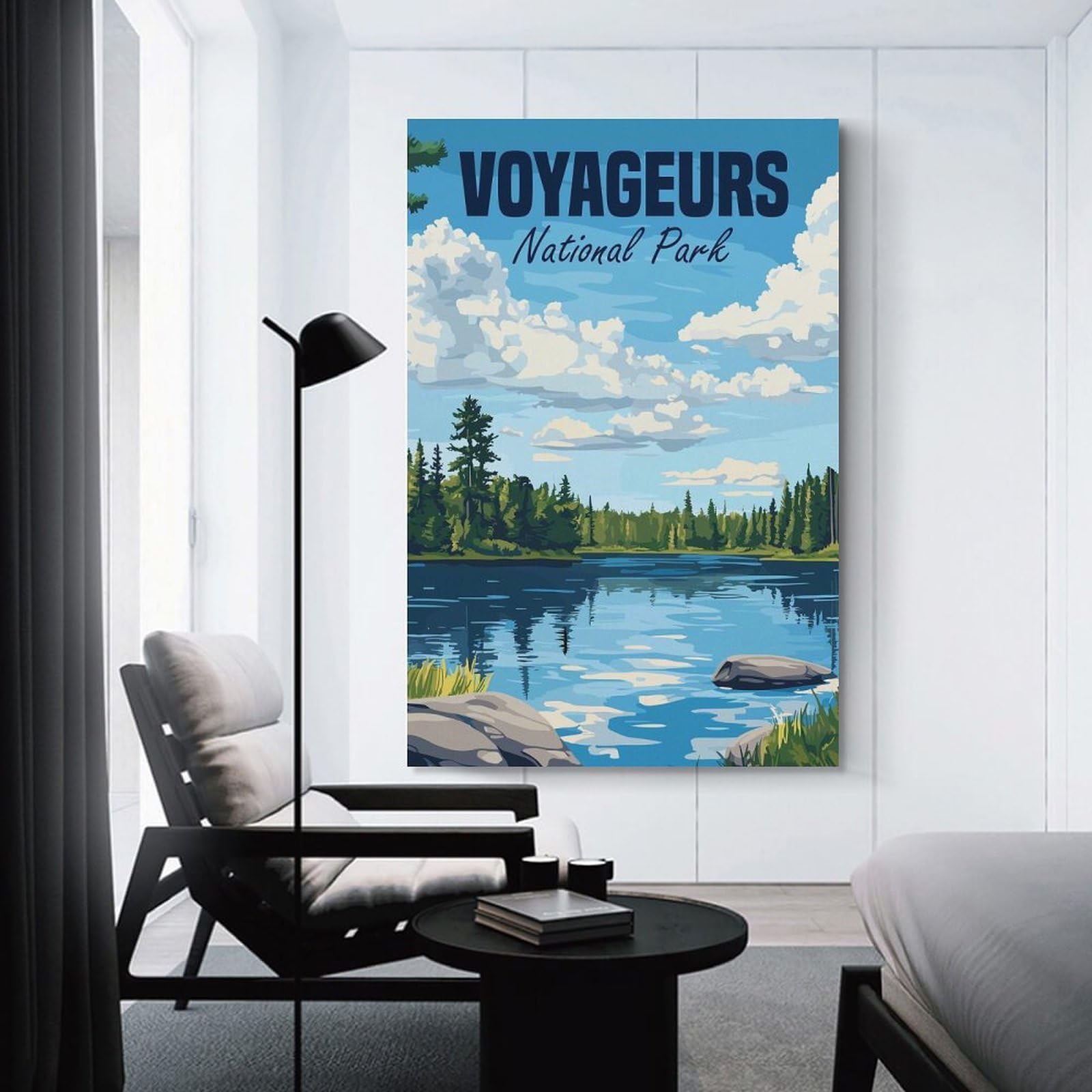 Junmoney Decorative Wall Artwork Voyageurs National Park, 16x24inch(40x60cm), for Living Room, Bedroom Or Apartment Walls, Decorative Artwork for Empty Walls