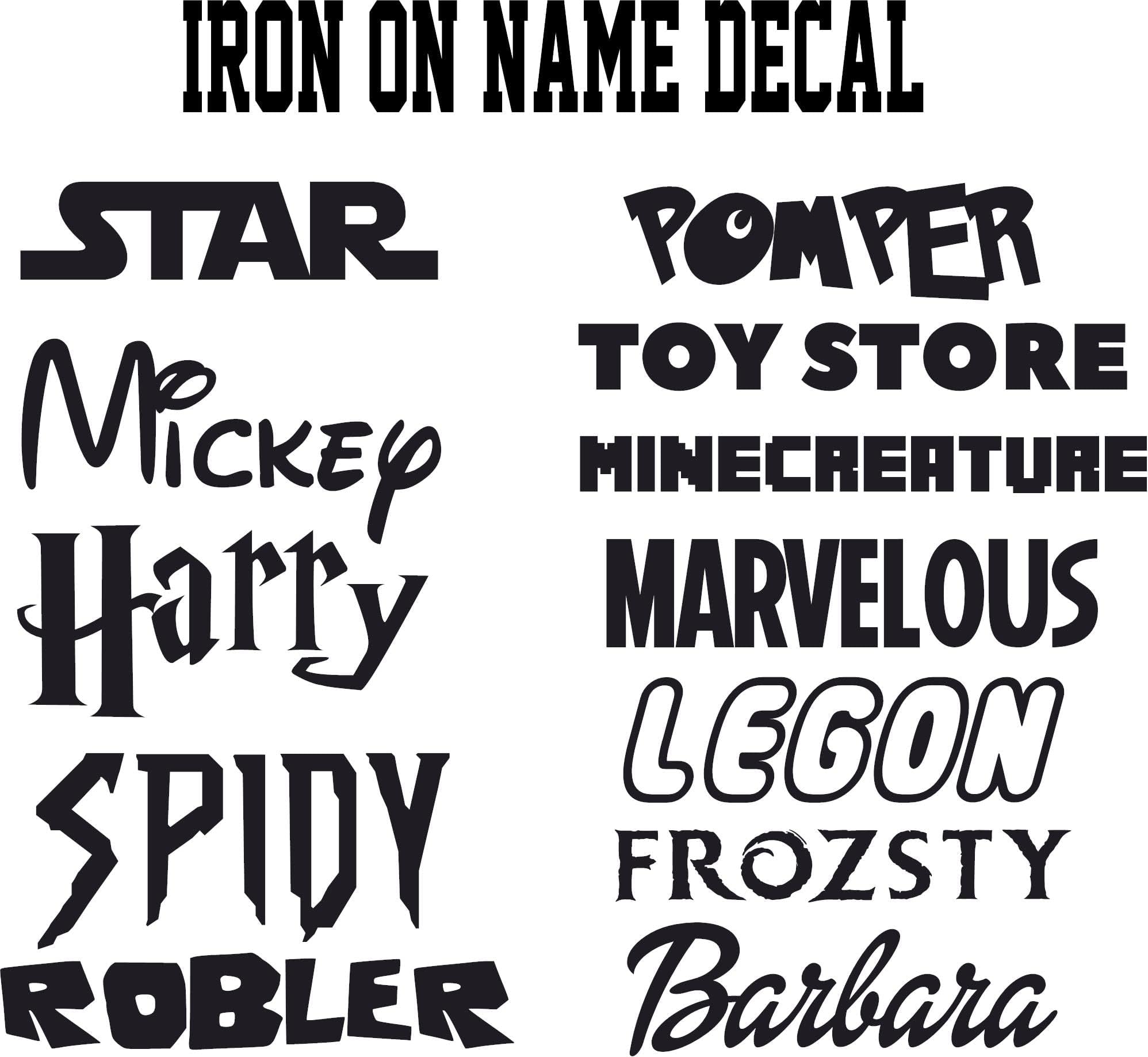 Amazon.com: SEC Apparel Name or Word - Custom Letter Vinyl Iron On ...