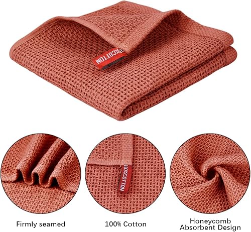 Miniatura 3 de Nialnant Trapos de cocina 100% algodón, paquete de 6 toallas de cocina de tejido gofre, paños de cocina de secado rápido para lavar platos de 12 x