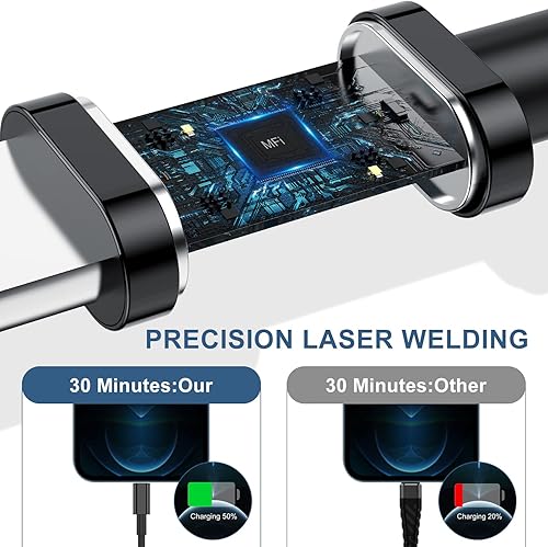 Miniatura 10 de Cable Lightning USB C de 6 pies para iPhone, cable de carga rápida USB a iluminación para iPhone 13 12, cable de carga rápida de 6 pies certificado