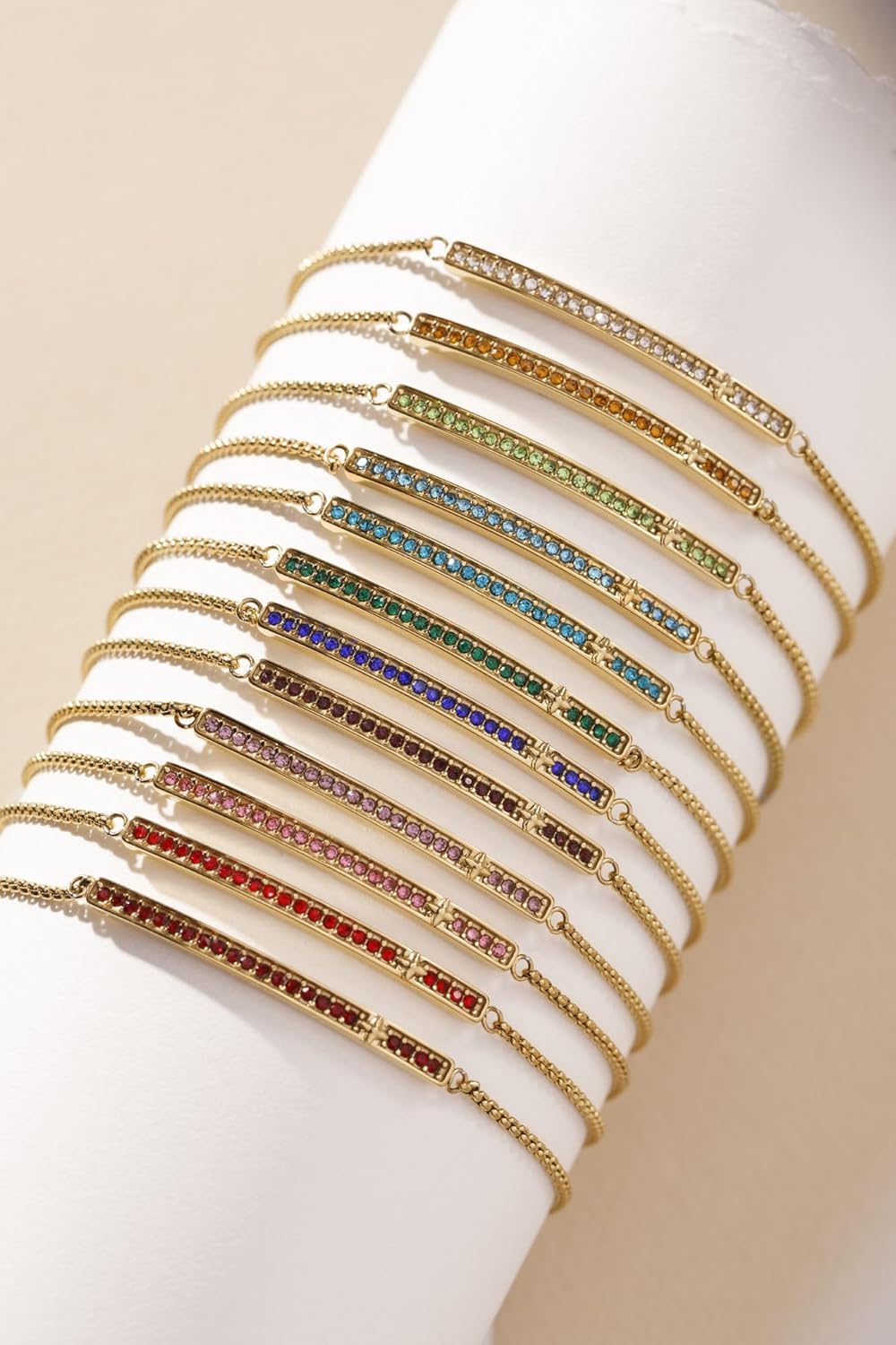 Alex and Ani Pave Bolo Birthstone Bracelet - Stainless Steel Gold/Silver, Perfect for Stacking, Adjustable Birthstone Bracelet for Women, Ideal Gift Jewelry