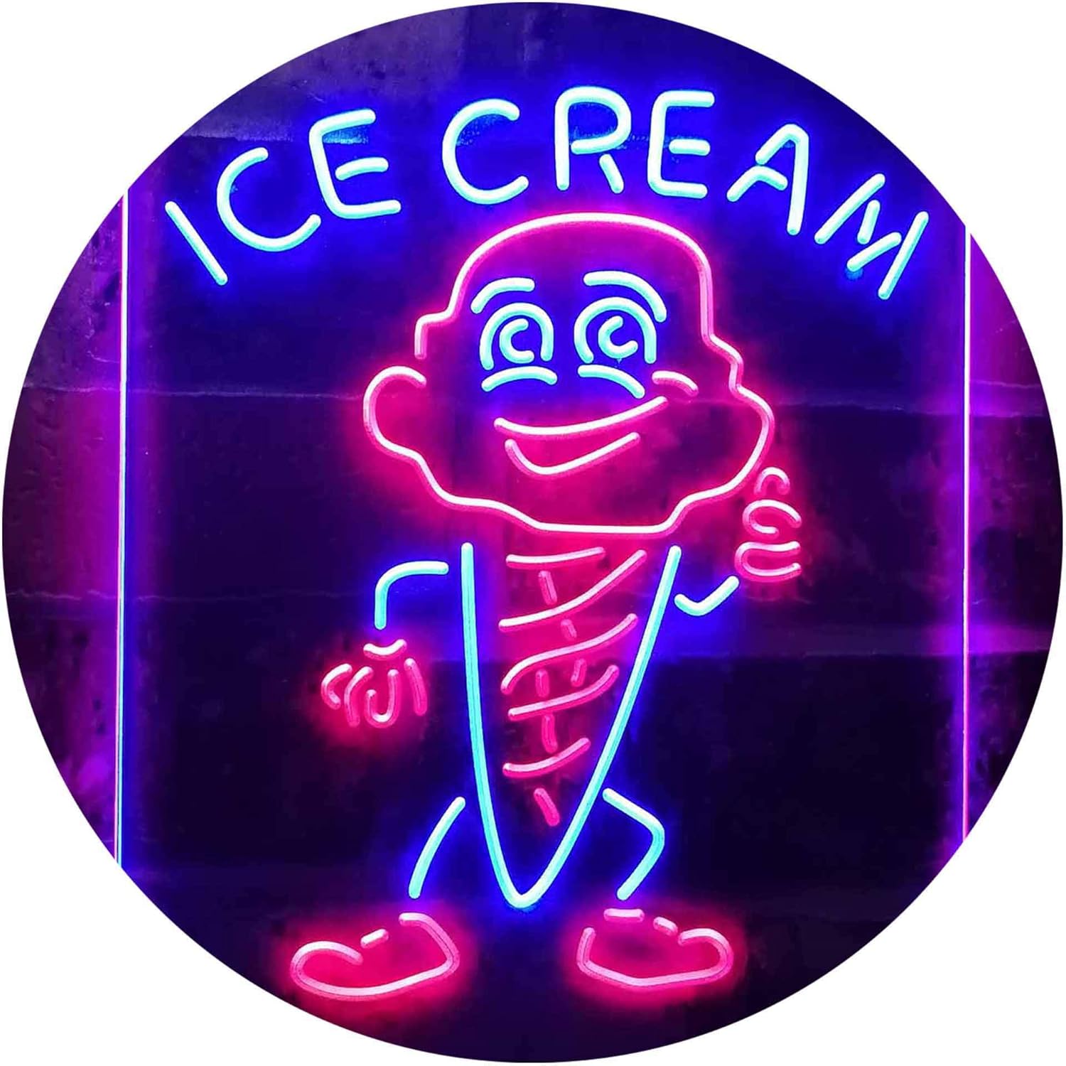 ADVPRO Ice Cream Cartoon Dual Color LED Neon Sign Red & Blue 12" x 16" st6s34-i3330-rb