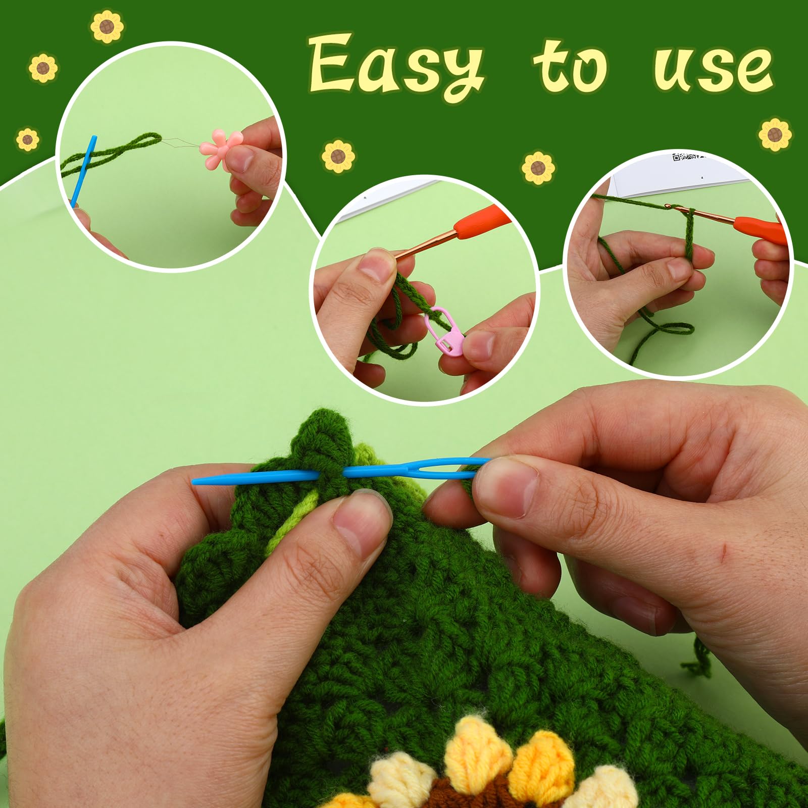 Beginner Crochet Kit - Make a Sunflower Phone Bag -4