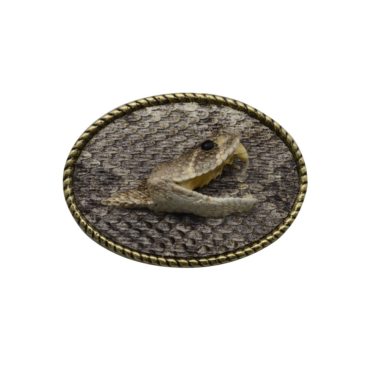 Treasure Gurus The Belt Buckle measures 4 1/2" Wide, 2 1/4" tall, and is about 3/4" thick at the head of the Cobra