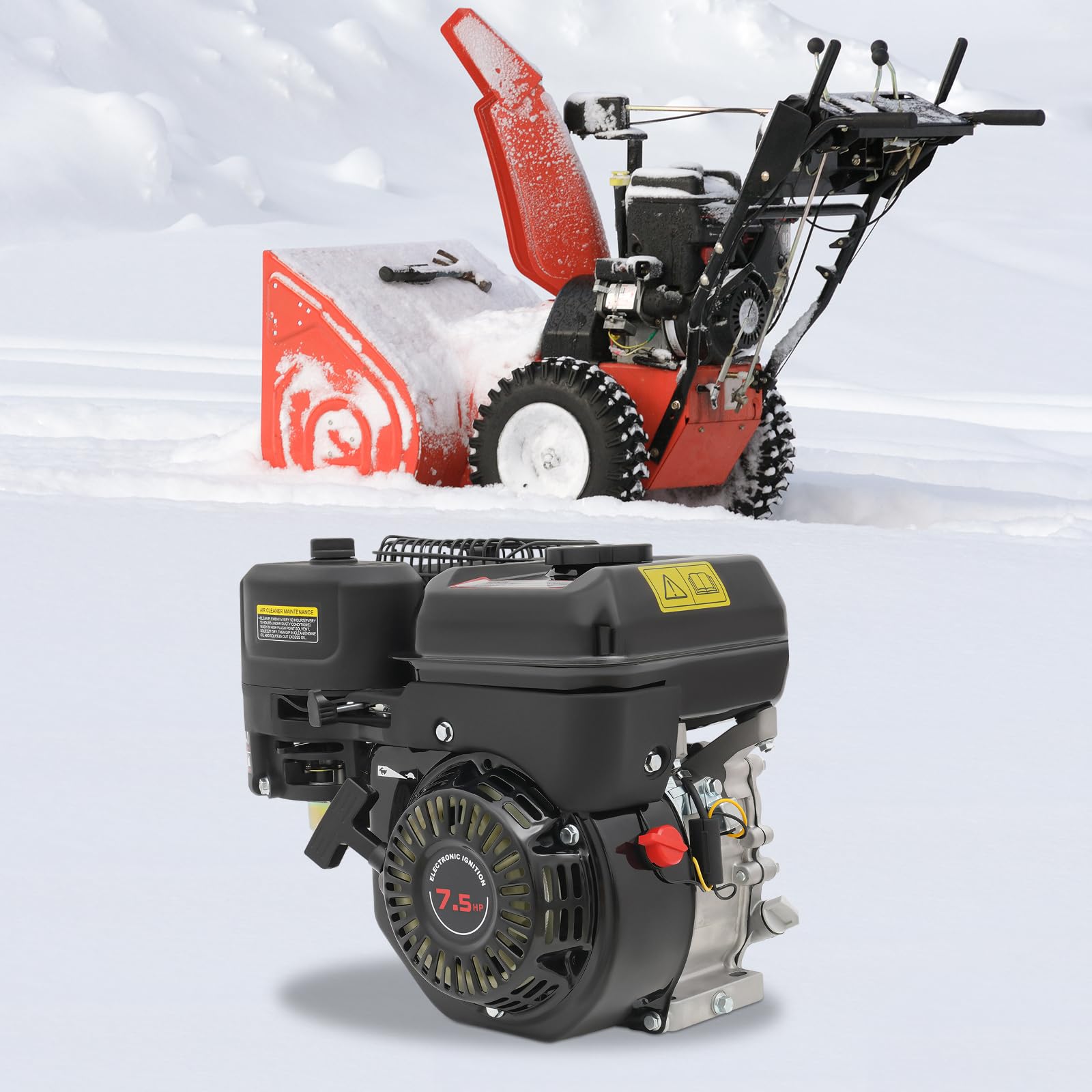 Motor de gasolina de 7,5 CV 212 CC, motor de 4 tiempos, monocilindro, con depósito de 3600 rpm y 3,6 L, motor de gasolina para cortacésped, bomba de agricultura, kart