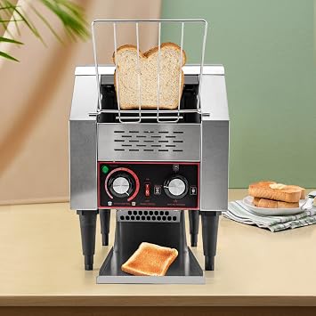 Commercial Conveyor Toaster 150Slices/H 1300W Electric Bread Baking Machine 110V,Seven Speed & Three Modes for Bun Bagel Bread Heavy Duty Stainless Steel Conveyor Toaster