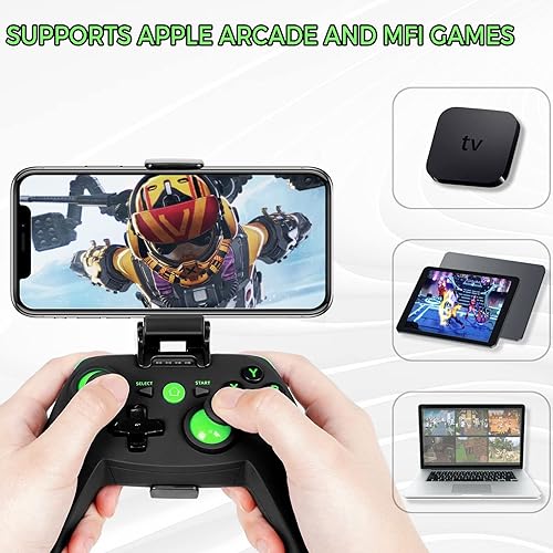 Vista 2 de Wuzcon Wireless Controller for iPhone, Android, Windows, Mac, PS3&4, Switch. Xbox and DualShock Dual Bluetooth Gamepad for Mobile Phone xCloud