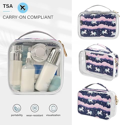Miniatura 5 de Unicorn Stars Clear Toiletry Bag for Traveling,2 Pack Makeup Cosmetic Bag with Zipper,Travel Bag for Toiletries,Travel Essentials 21214749