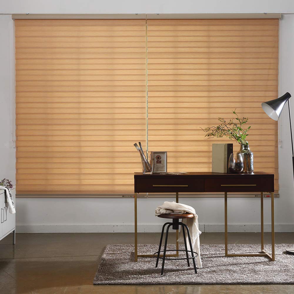 Amazon｜eeHAUS プレミアム 木目調生地 調光 ロールスクリーン