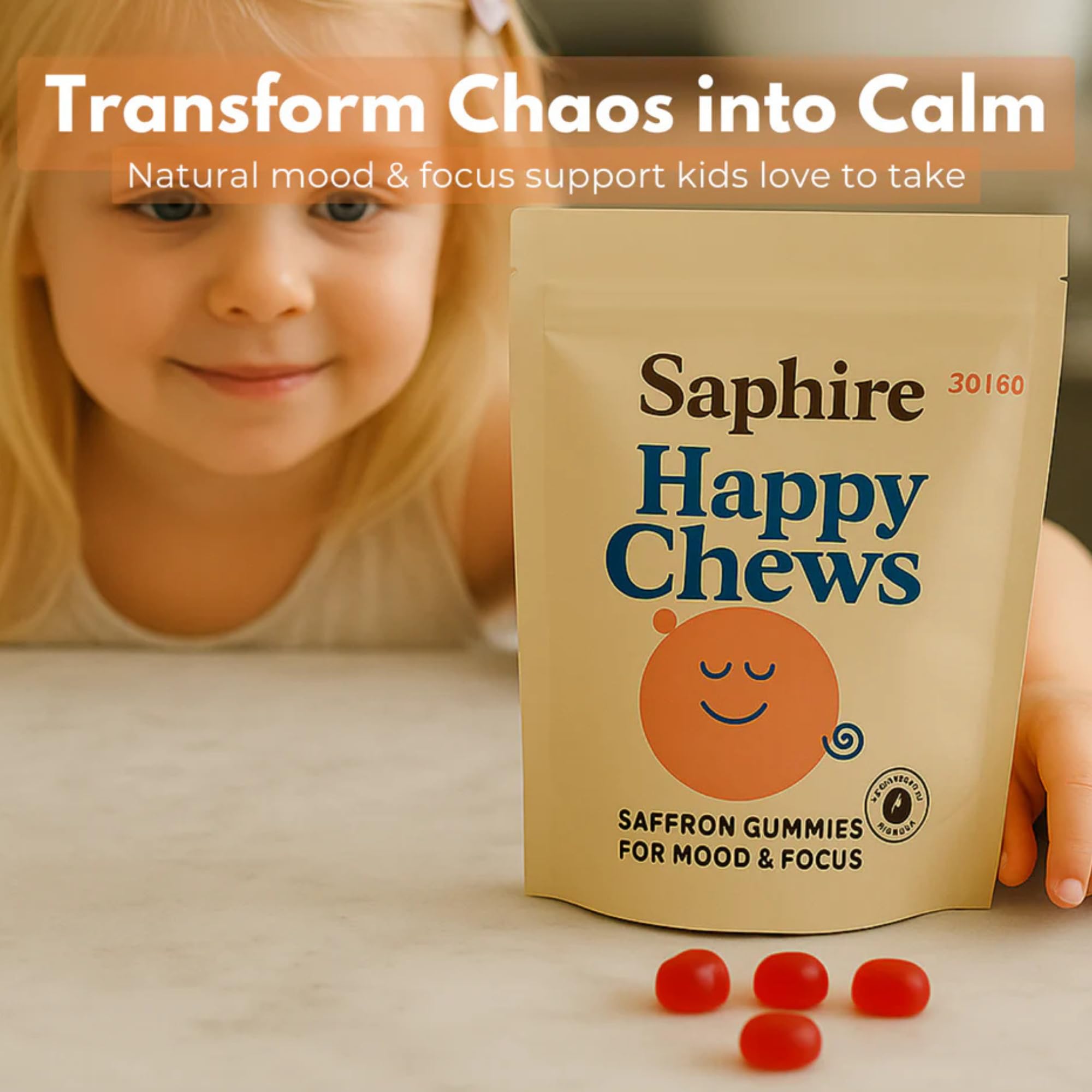 Saffron Gummies for Kids, Sugar-Free, 60 Gummies — Amazon image 2