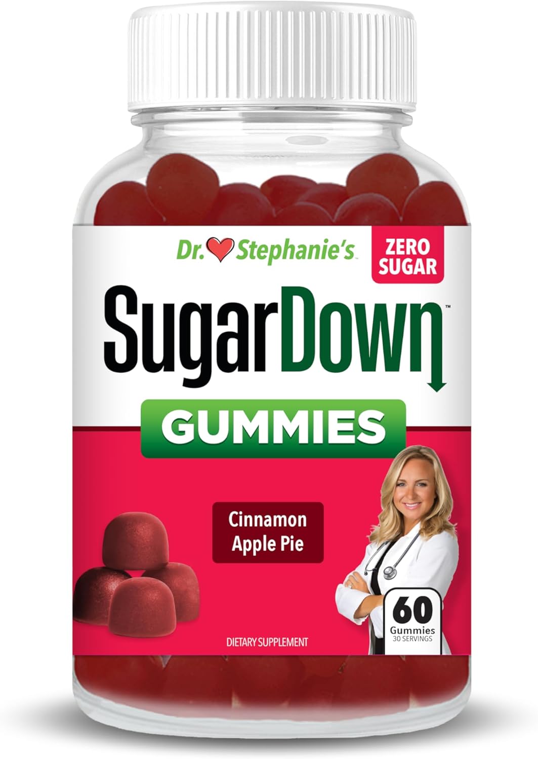 Dr. Stephanie’s SugarDown Gummies – Ceylon & Cassia Cinnamon Supplement – 0g Sugar