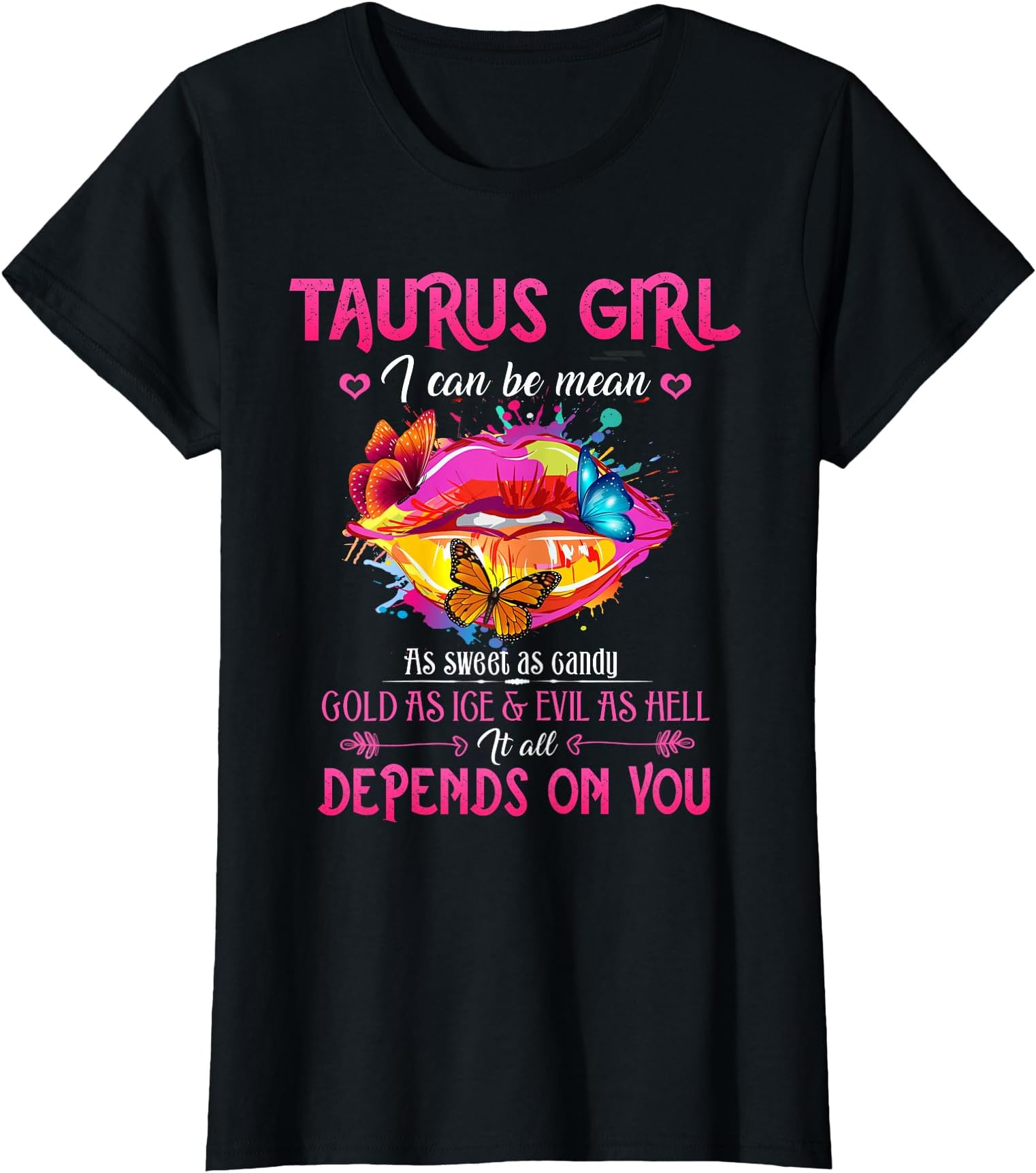 Taurus Girl Lips April May Queen Birthday Zodiac Astrology T-Shirt