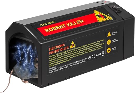 Electric Mouse Trap Zapper Powerful Electronic Rat Traps Indoor for Home with Anti-Escape Door, Rechargeable & Reusable Humane Rodent Zapper Electric Mice Trap Shock Killer for Home Kitchen Garage