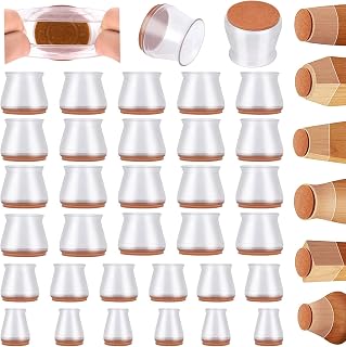 32Pcs Chair Leg Floor Protectors, Felt Pads for Furniture, Silicone Furniture Feet Caps for Hardwood Floors, High Elastic Detachable Furniture Pads for Protecting Floors from Scratches and Noise, 3 Sizes