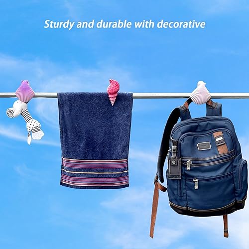 Miniatura 8 de Shells - Clips de toalla de playa para sillas de playa, clips de toalla de playa para sillas de piscina, sillas de salón, estantes de secado, clips