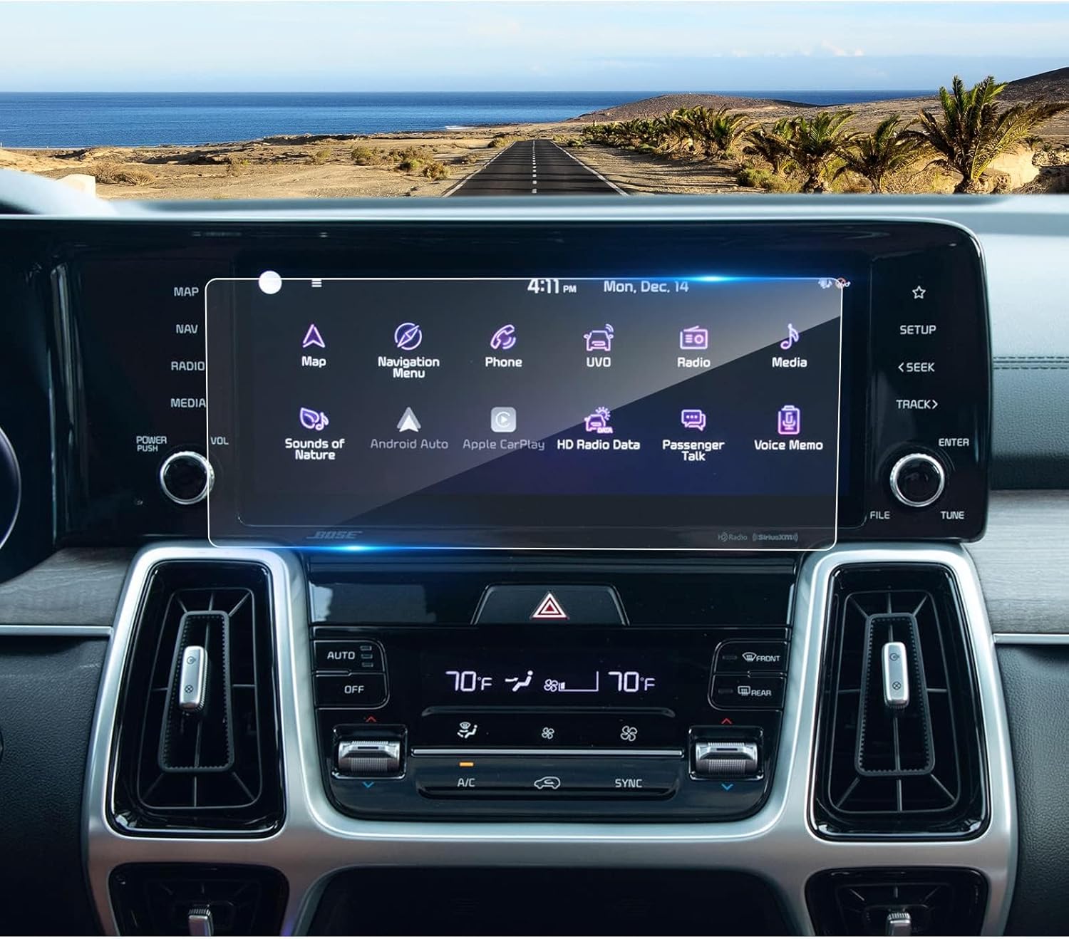 (4Pack) 2024 2025 2026 Sorento Screen Protector for Kia Sorento (Dual 12.3Inch+AC) (LX/S/EX/SX/SX Prestige/X-Line/X-Pro), 2026 2025 Sorento Hybrid Accessories Ultra HD Protective Film