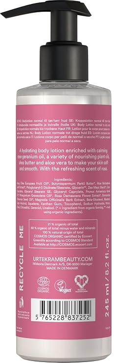 URTEKRAM Rose Body Lotion, 245 ML