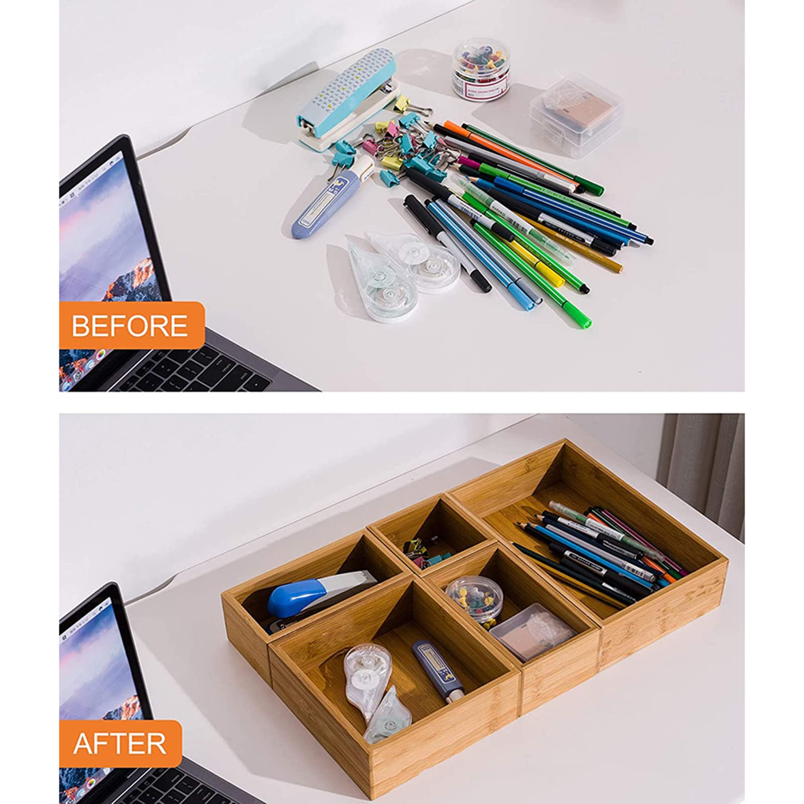 Bandeja organizadora de cajones para cubiertos, divisor de cubiertos, soporte para utensilios, bandeja de almacenamiento de cubiertos para cajón de cocina, encimera, maquillaje, organizador de baño