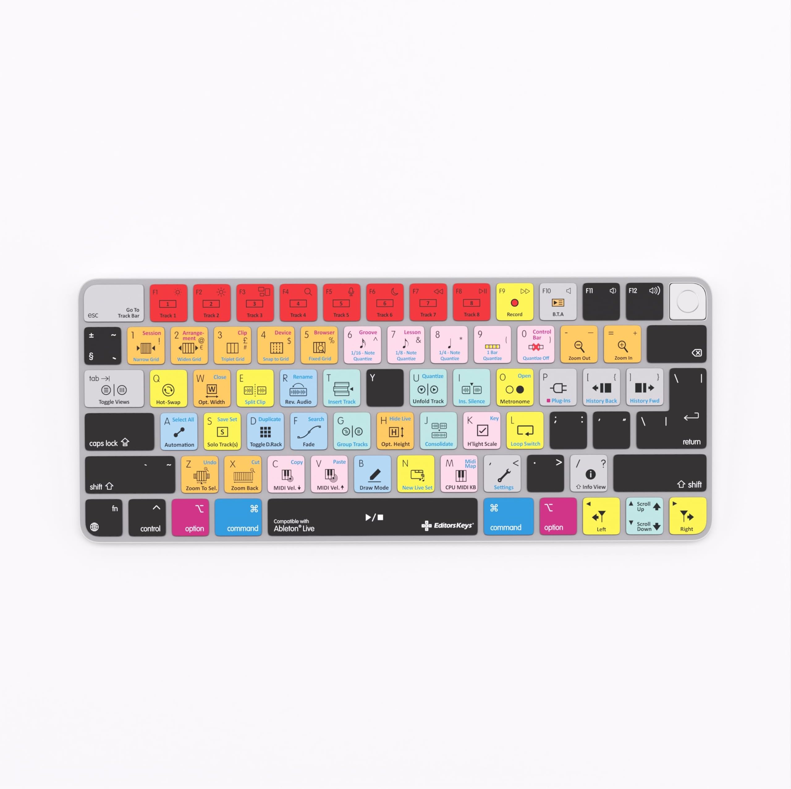 Editors KeysAbleton Live Keyboard Cover for Apple Magic Keyboard - Silicone Protective Skin with Compatible Ableton Live Shortcuts - Fits TouchID and Non-TouchID Non-Numeric Models