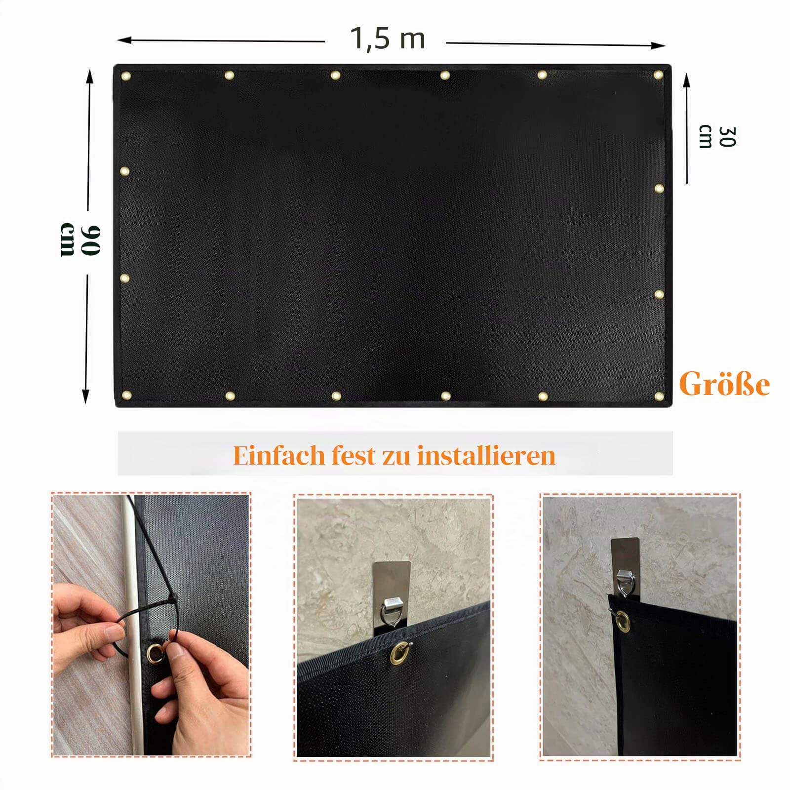 Hitzeschild für die Wand hinter dem Grill, Hitzeschild für Holzofen, 90 x 120 cm.