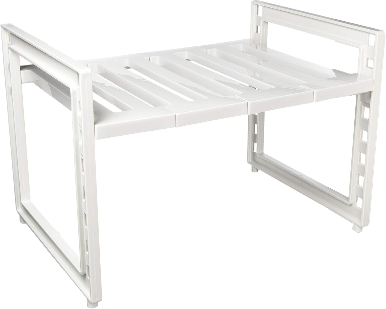 Pearl Metal HB-4813 Undersink Space Rack, White, 14.2-20.9 inches (360-530 cm), Telescopic Type, Arrangement Free