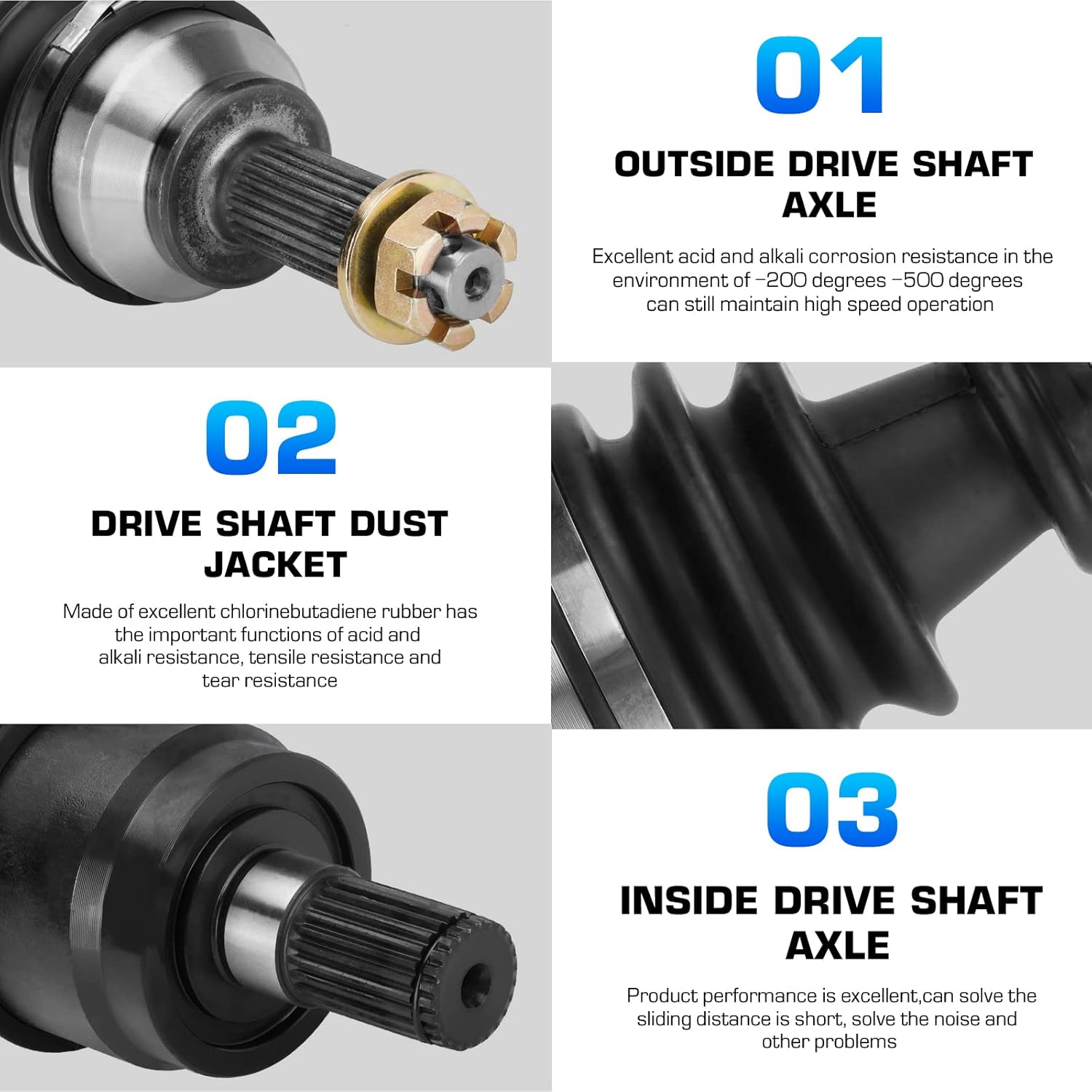Rear Left/Right CV Axle Fits for Honda Pioneer 700-4/700 SXS700M2 SXS700M4 2015-2021, Replace for 42220-HL3-A01, 42250-HL3-A42, 1 Rear Axle