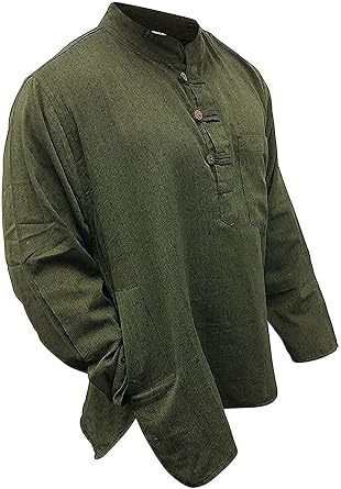 Shopoholic Fashion Plain Grandad Shirt
