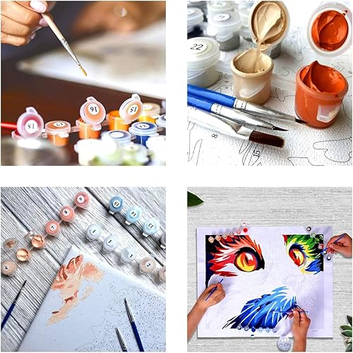 Miniatura 6 de Diymood Pintura por números para adultos y niñas, pintura al óleo DIY planta acrílica por números kits para niños adultos principiantes para