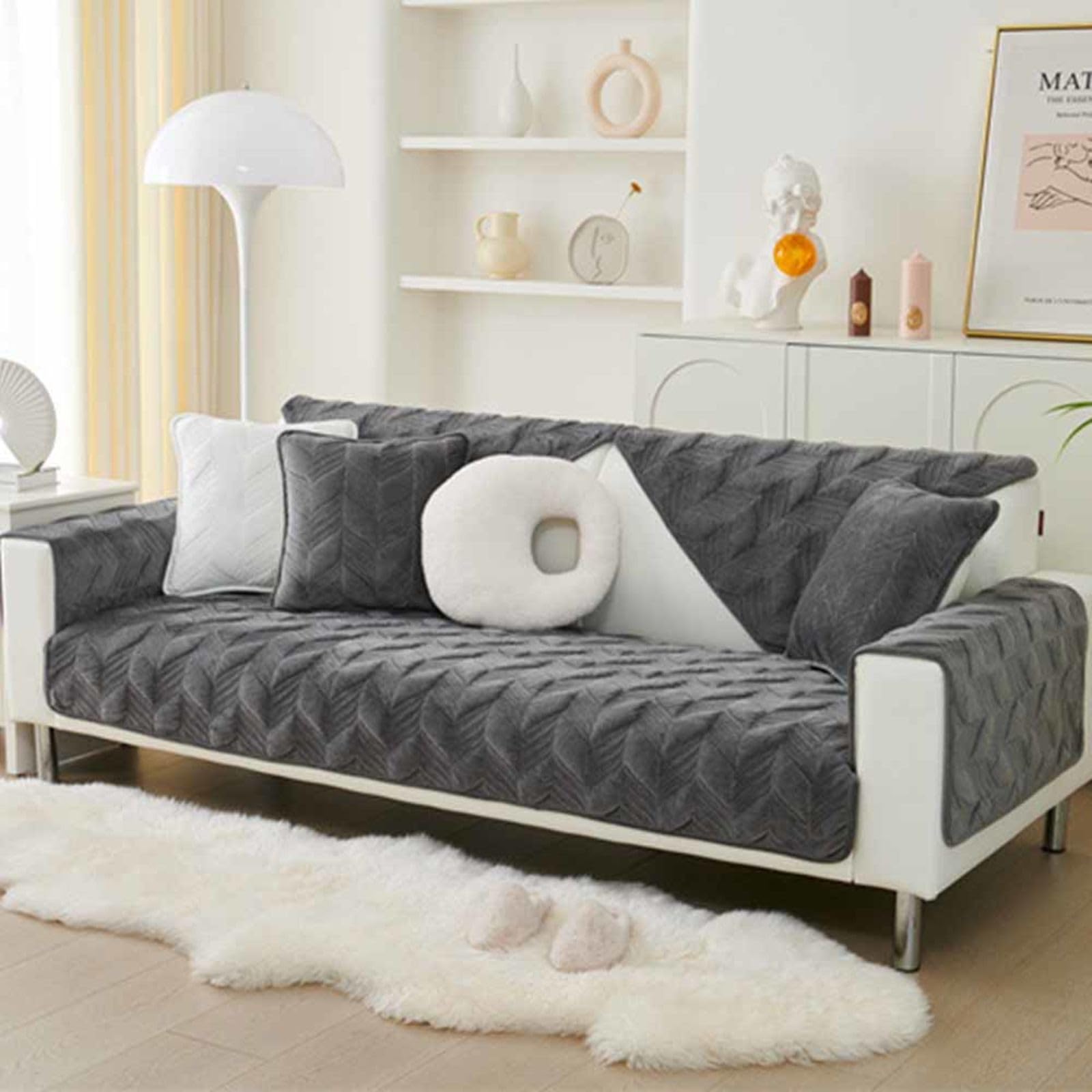 Sofabezug Antirutsch,Anti Slip Sofa Cushion,sofaschutz Wasserdicht L Form,sofaschutz Katze Sofaschoner,Couch Bezug Ecksofa Schmutzabweisend Sofaschutz Hund Kratzschutz Katze(A8,110x210cm)