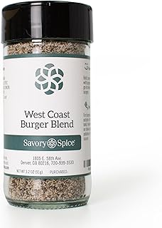 Savory Spice West Coast Burger Blend - Burger Seasoning for Grilling - Sear in Perfect Burger Crust - Gluten-Free, Vegan, No MSG (Jar: Net 3.2 oz)