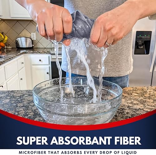 Miniatura 3 de USANOOKS Paño de limpieza de microfibra, 8 piezas de 12 x 11 pulgadas, alto rendimiento, 1200 lavados, toallas ultra absorbentes, tejido de suciedad