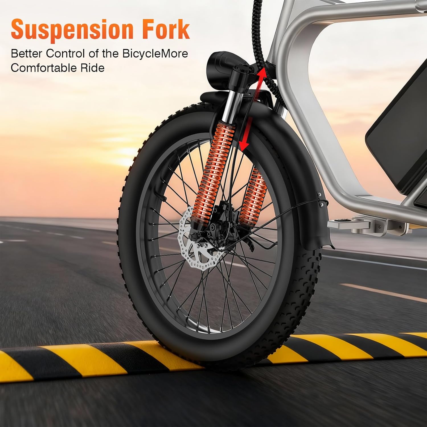 Fat Tire Electric Bike for Adults, 1000W Peak Motor, 48V 15.6AH Removable Battery, 26MPH Max Speed, 50-60 Miles Range, All-Terrain Off-Road E-Bike with Dual Disc Brakes & Suspension Fork