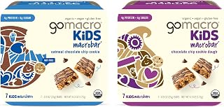 GoMacro MacroBar Organic Vegan Protein Bars - Dark Chocolate + Almonds & Coconut, Almond Butter, Chocolate Chips (2.3 Ounce Bars, 12 Count) (Pack of 2)