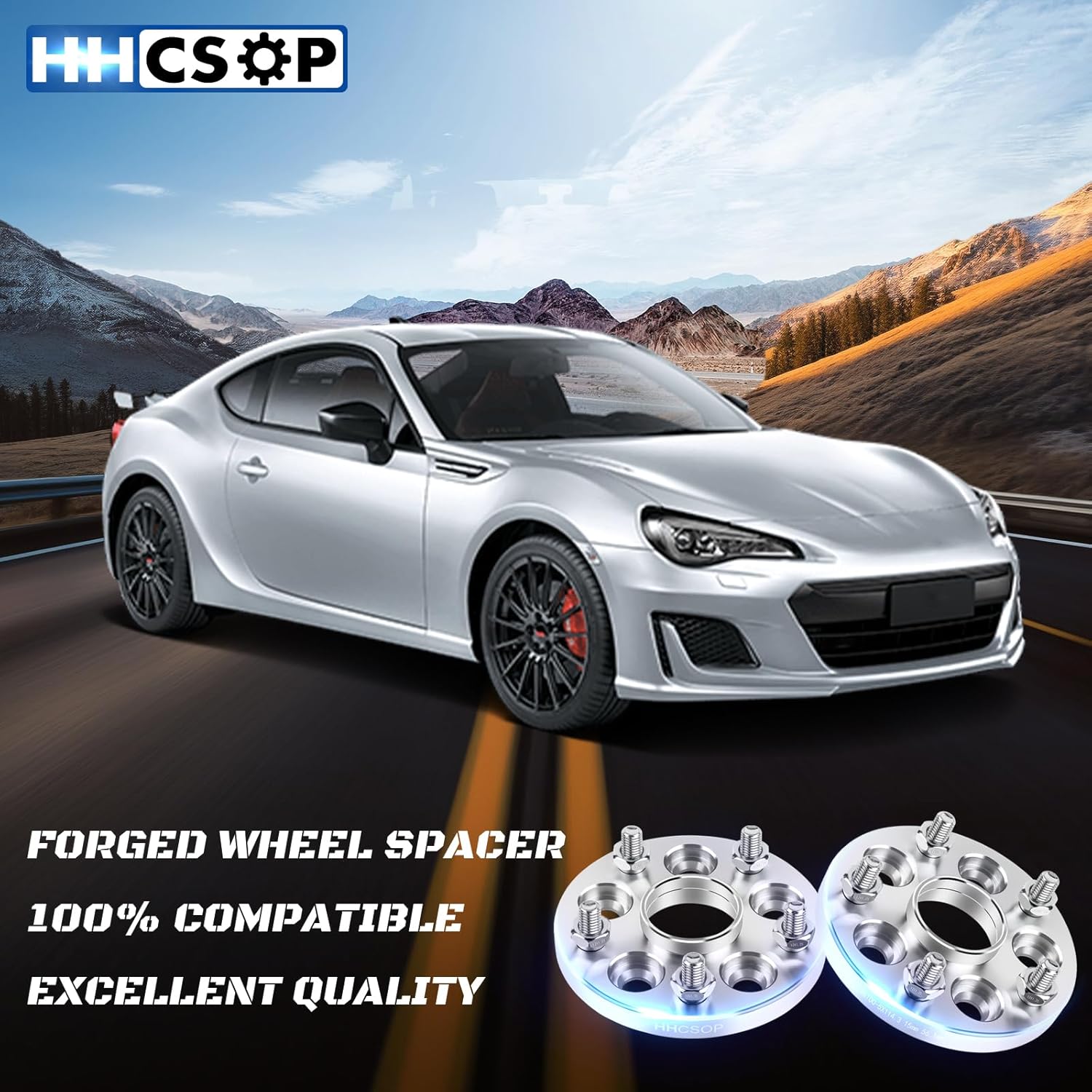 5x100 to 5x114.3 Forged Wheel Spacer 15mm for Subaru Impreza BRZ Baja Forester Legacy Outback | Scion FR-S | Toyota 86, 4PCS 5x100 to 5x4.5 Hubcentric Wheel Adapters 56.1mm Hub Bore with 12x1.25 Studs