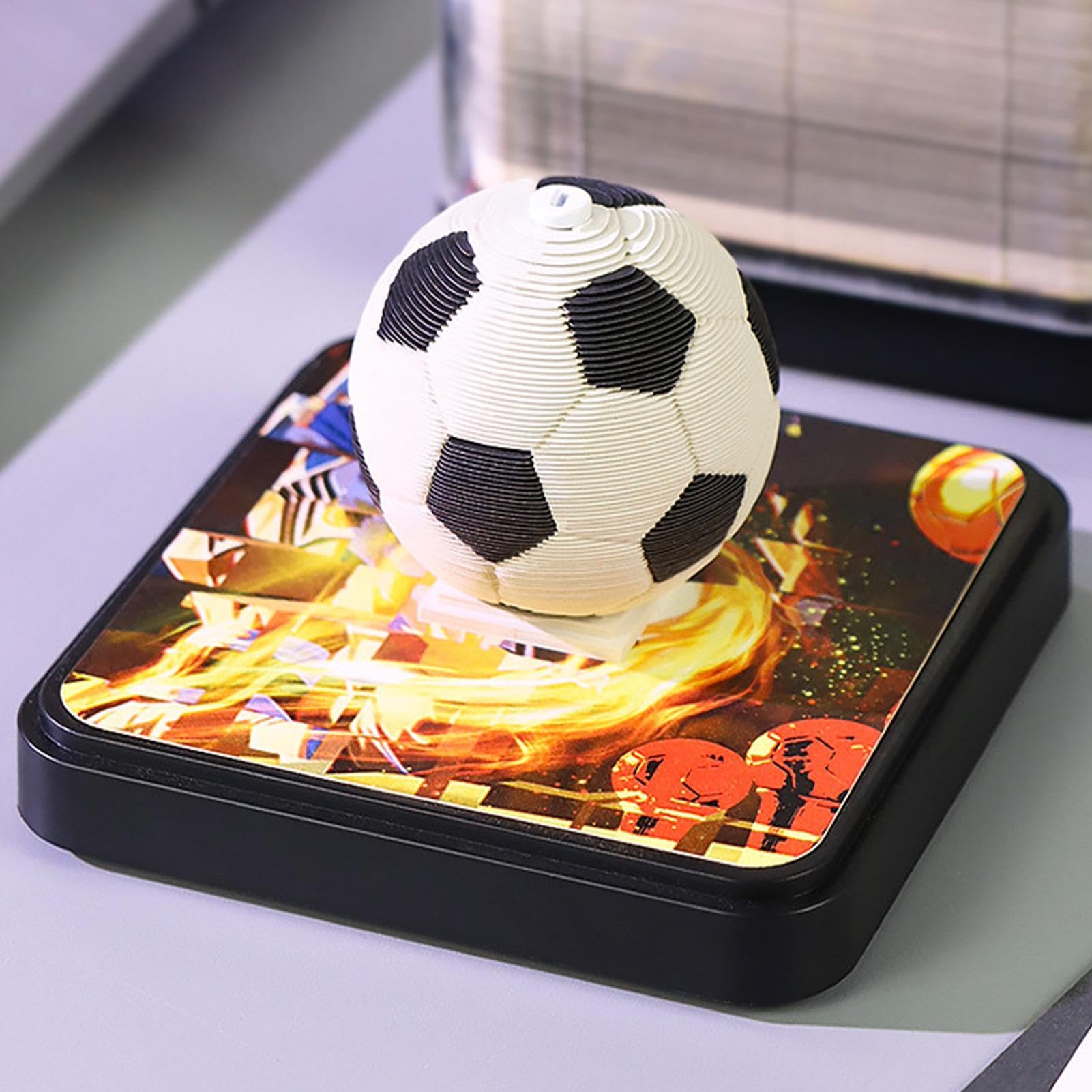 Kunstkalender Notizblock Kalender 2025 | Ballsport-Notizblock für den | Schreibtisch | Basketball-Statue mit Papierschnitzerei