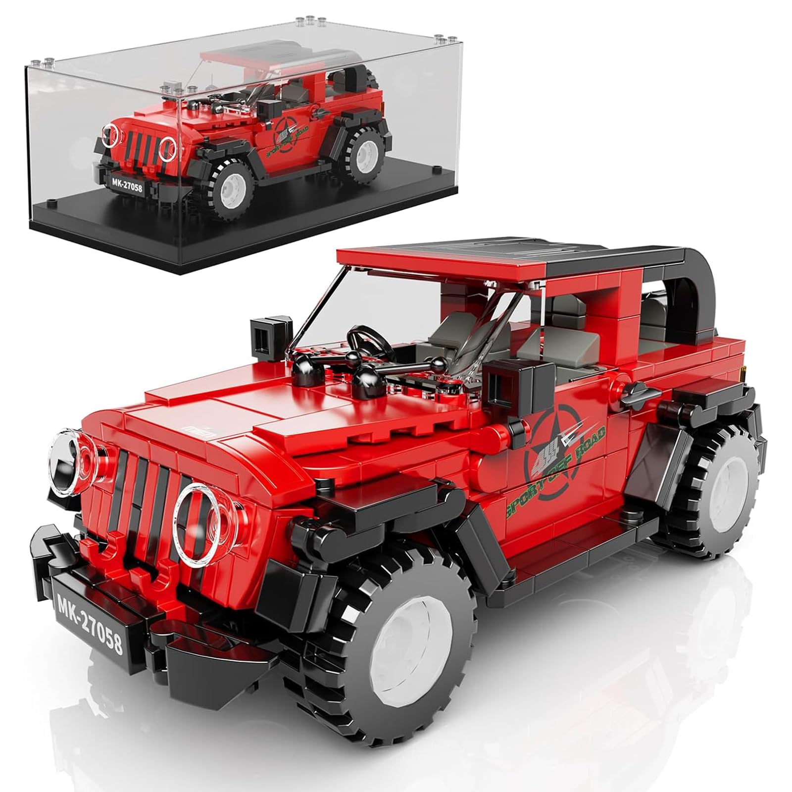 Mould King 27058 Wrangler 4x4 Off-Road Vehicle Building Brick Model Car 414pcs
