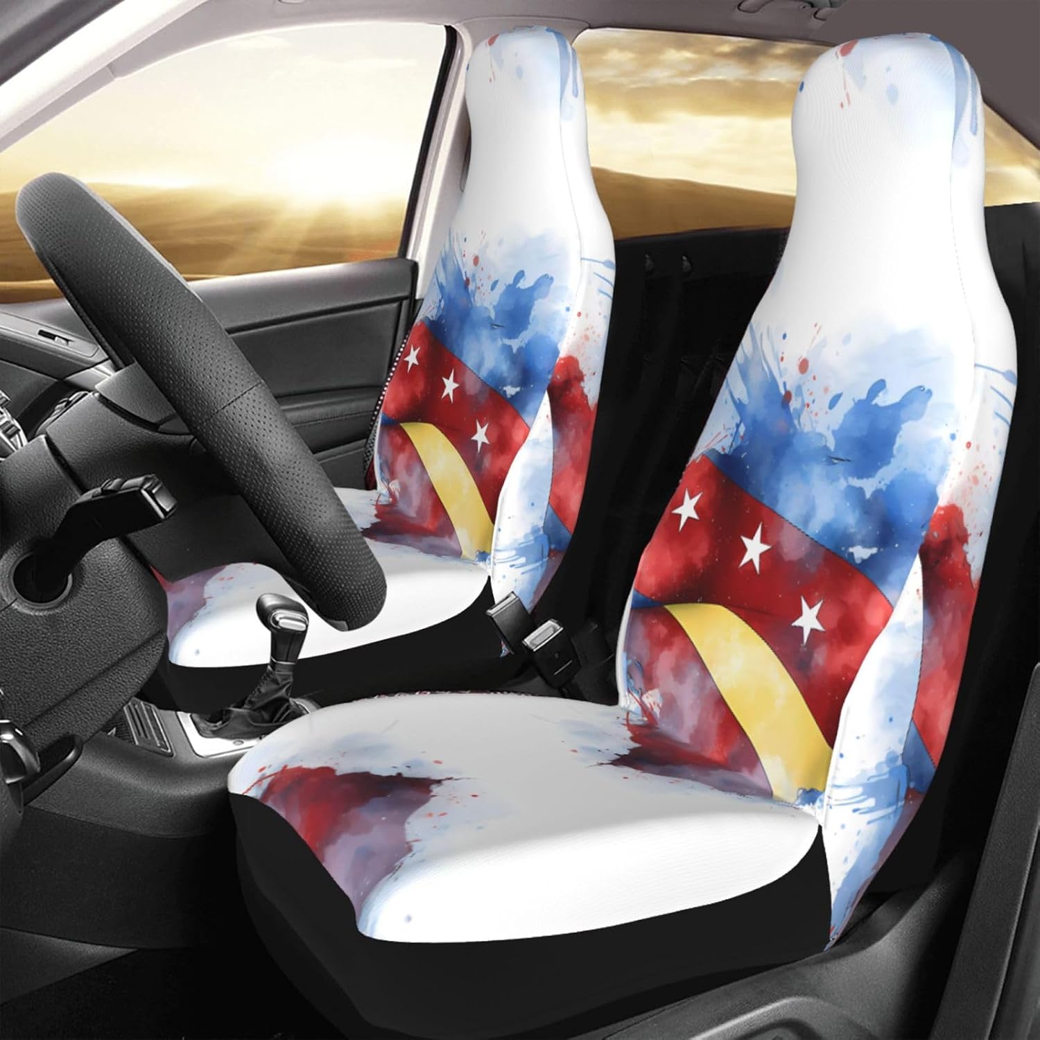 Universal The Star-Spangled Banner Printed car seat Covers are Suitable for Most Seats in Trucks, Vans, and Other Similar Vehicles.