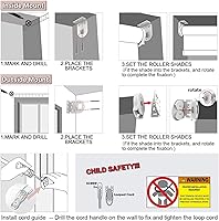 Vista 14 de Persianas enrollables opacas para ventanas y dormitorios, oscurecimiento de la habitación, impermeables, con aislamiento térmico, para ventana