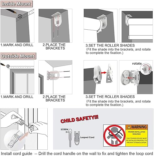 Miniatura 14 de Persianas enrollables opacas para ventanas y dormitorios, oscurecimiento de la habitación, impermeables, con aislamiento térmico, para ventana