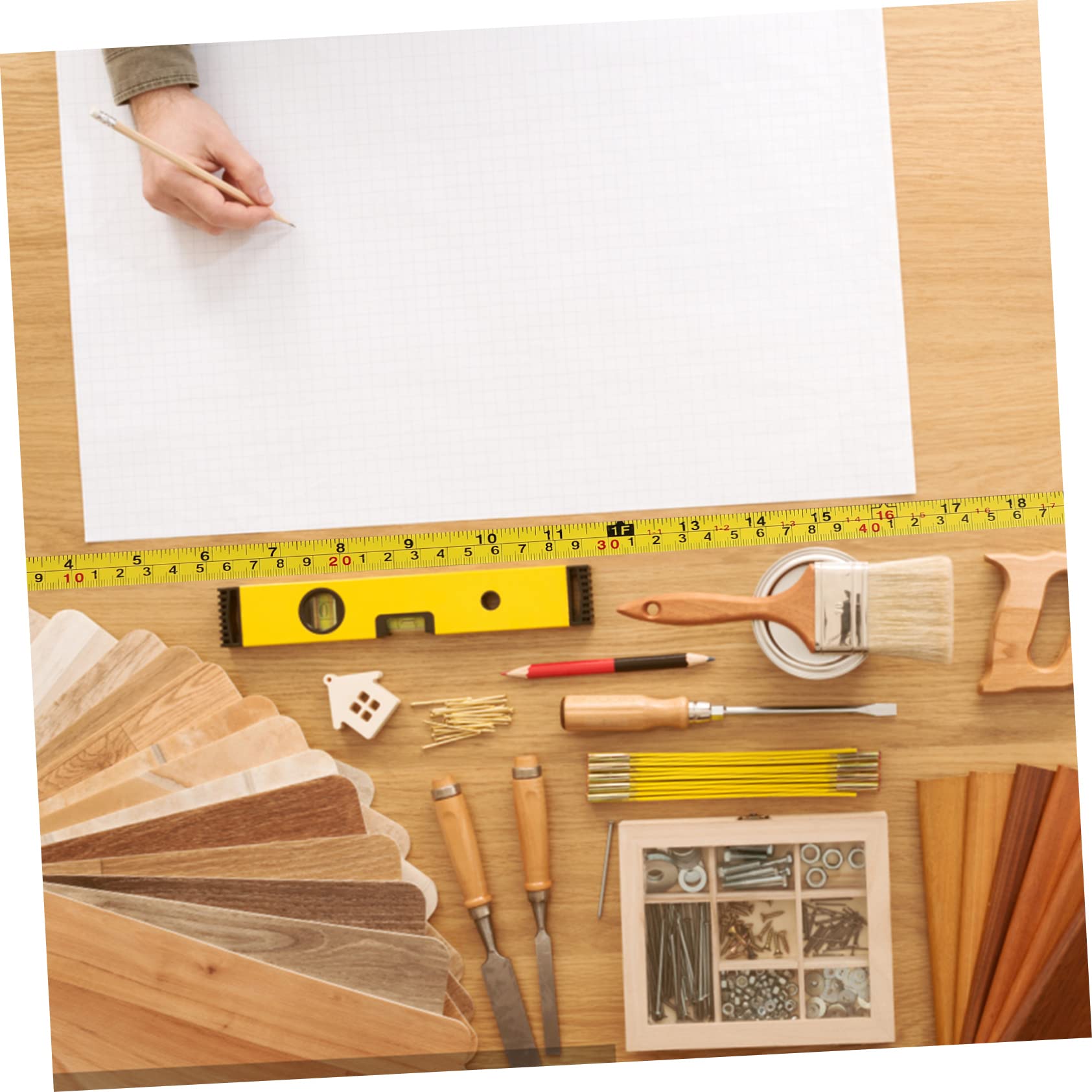 jojofuny 12pièces Règles Auto-adhésives Pour Mesurer Menuiserie Tapes De Mesure Précises Pour Établis Et Outils De Fabrication