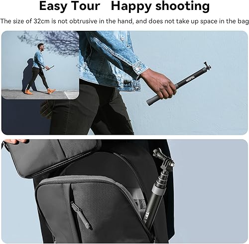 Miniatura 5 de AFAITH Barra de selfie invisible mejorada para Go Pro Insta360 Cam, 47.2 pulgadas, fibra de carbono, impermeable, Go Pro Selfie Stick para Go Pro