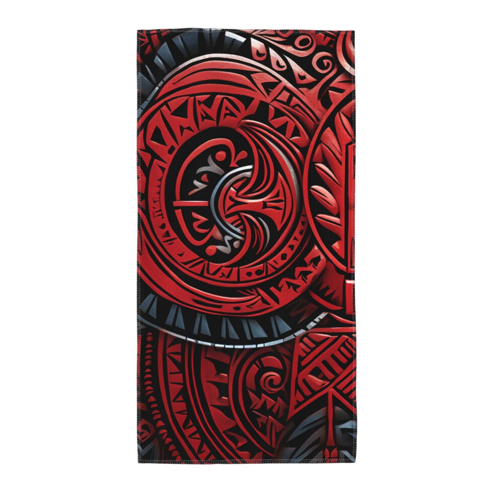 FekiLoot Absorbent Hand Towels 12"X24" Decorative Bathroom Towel Soft Microfiber Face Towel Red Tribal Pattern Dish Kitchen Towels for Bathroom Kitchen Hotel Spa Bath Towels