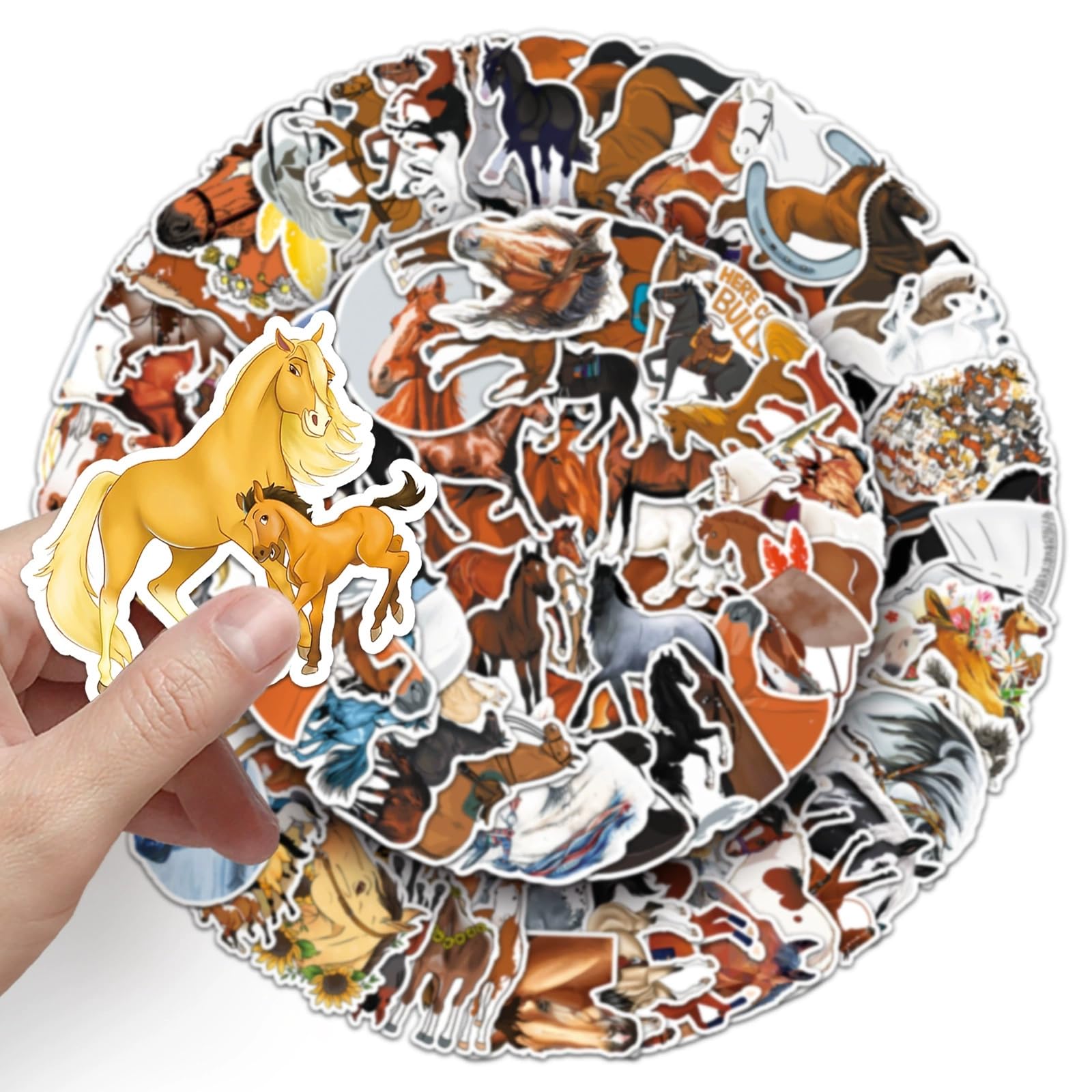 100 Pcs Horse Stickers for Kids Teens Adults Boys Girls Gift Horse Stickers Pack for Laptop,Skateboard,Luggage,Car,Bike - Image 3