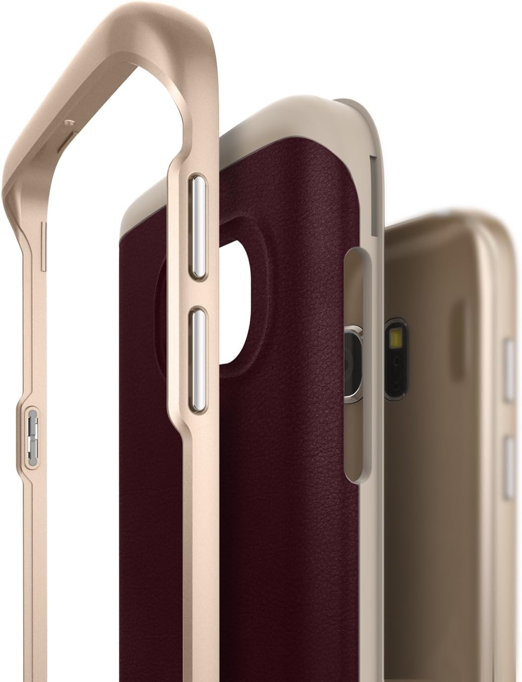 Caseology Envoy for Samsung Galaxy S7 Case (2016) - Premium Leather - Leather Cherry Oak