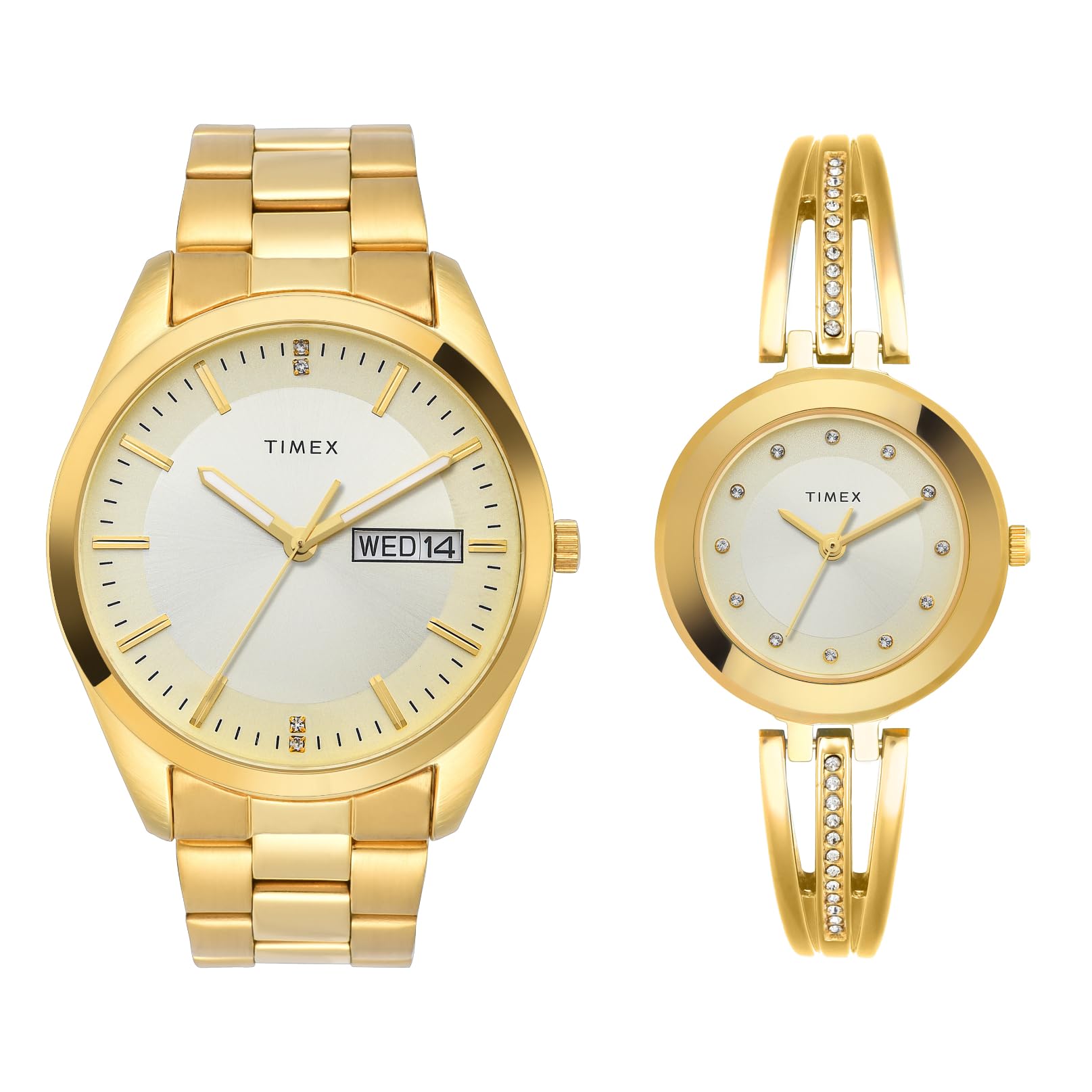 TIMEX Stainless Steel Unisex Pairs Beige Round Analog Dial Watch- Tw00Pr307 (B0CQRQJ4Z4) Amazon Price History, Amazon Price Tracker