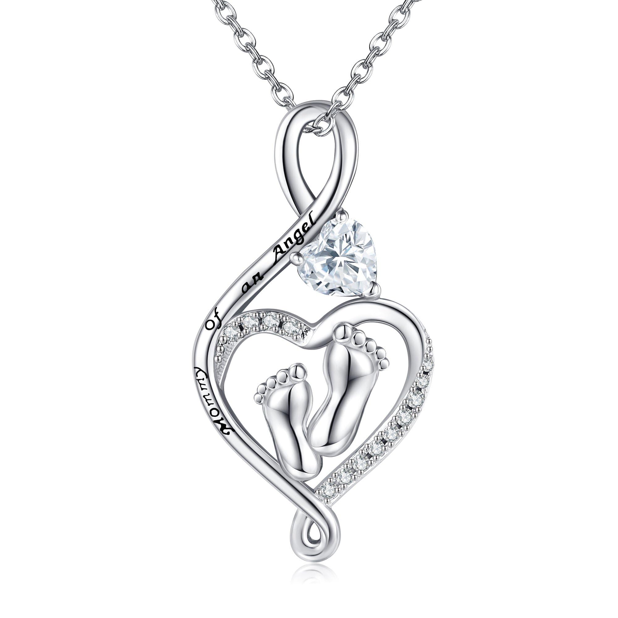 Delicata collana in argento sterling con impronta di angelo di