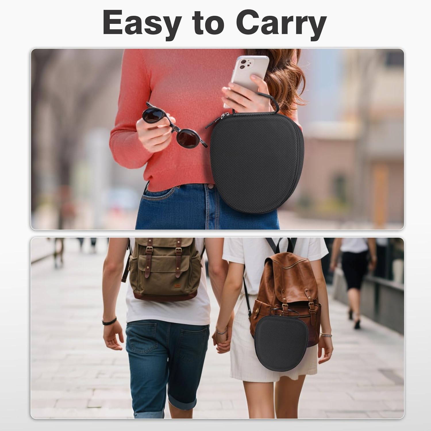 Fintie Hard Case for Sony WH-CH720N/ WH-CH710N/ WH-CH520/ WH-CH510/ WH-1000XM6/ WH-1000XM5/ WH-1000XM4/ WHXB910N Wireless Headphone - Travel Protective Cover Carrying Storage Bag (Black) - Image 7